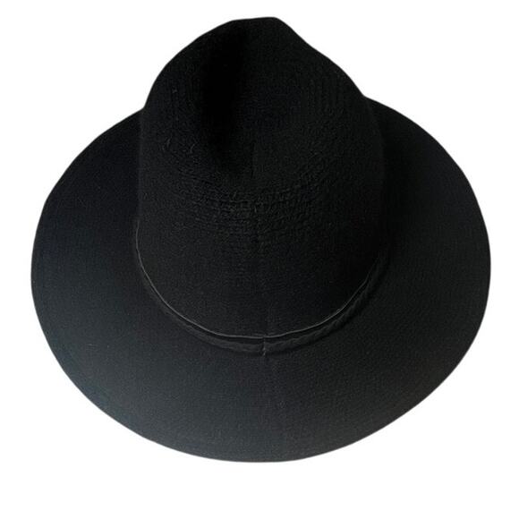 Universal Thread Black Wool Blend Fedora Hat NWT Adjustable Wide Brim - Picture 6 of 8